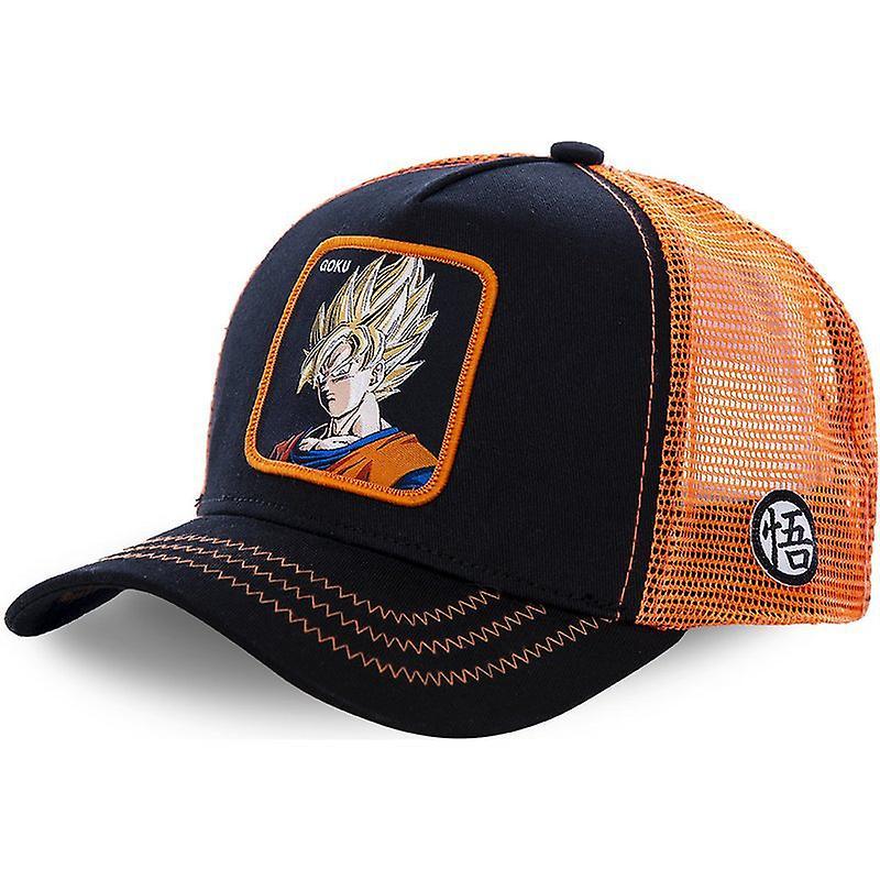 Jxlgv Cartoon Dragon Ball Baseball Cap Anime Mesh Cap Goku Buu Live Summer Hip Hop Casual Hat Wukong Orange adjustable