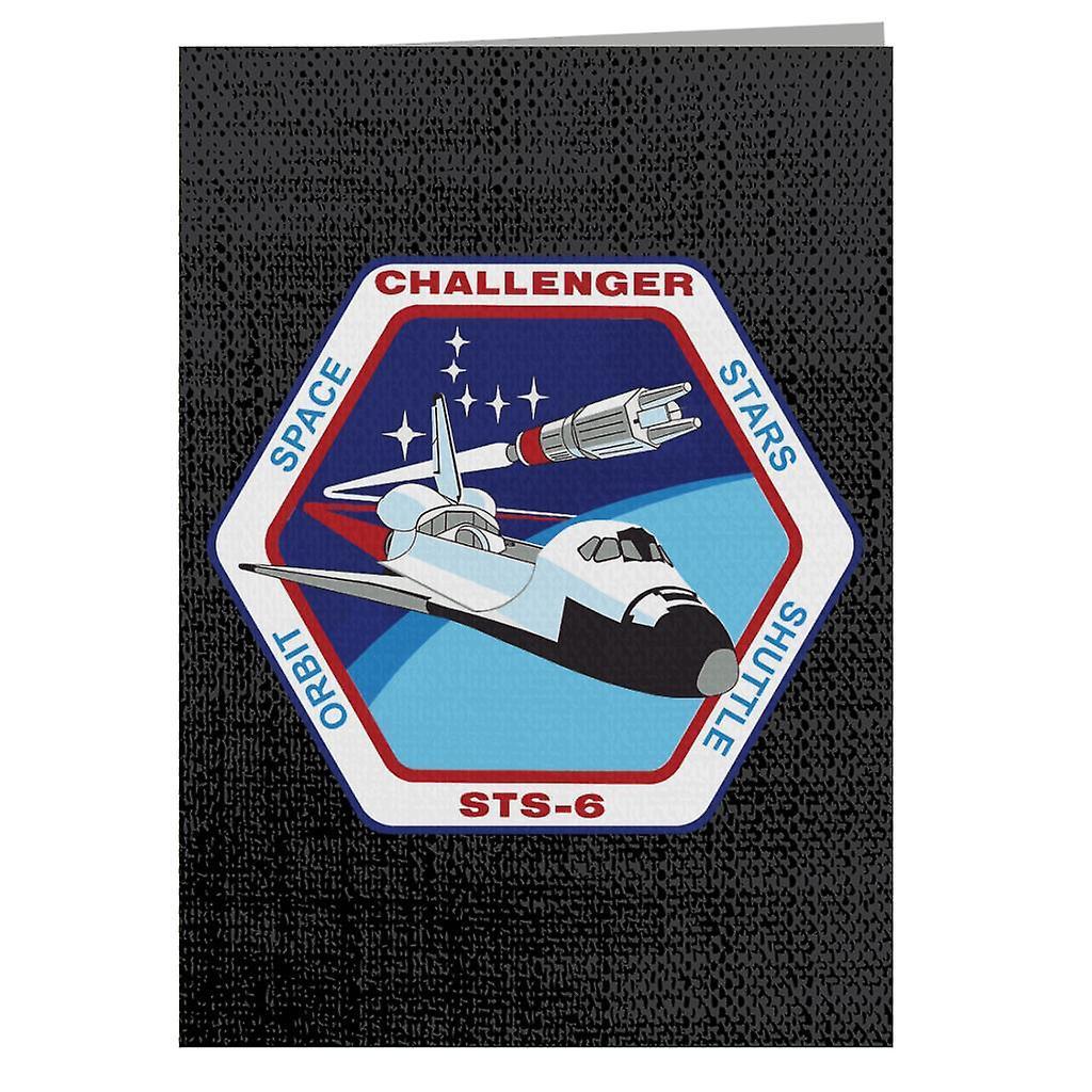 NASA STS 6 Space Shuttle Challenger Mission Patch Greeting Card Black 14.5 x 21cm