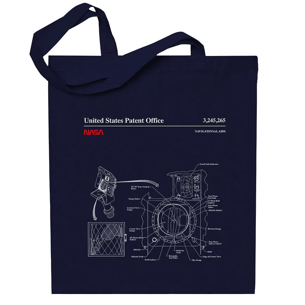 NASA Navigational Aids Blueprint Totebag Navy Blue 38 x 42 cm