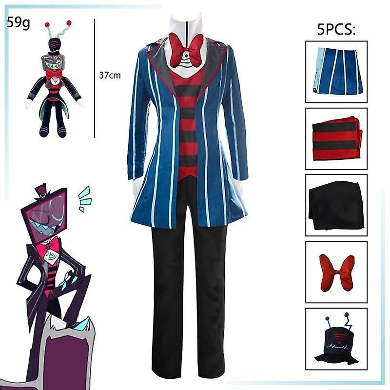 Tigernu 2024 new model Hazbin Cosplay Hotel Vox Cosplay Costume Uniform Suit Outfit Halloween Carnival Christmas Costumes Blue Red Suit Anime Suit ...