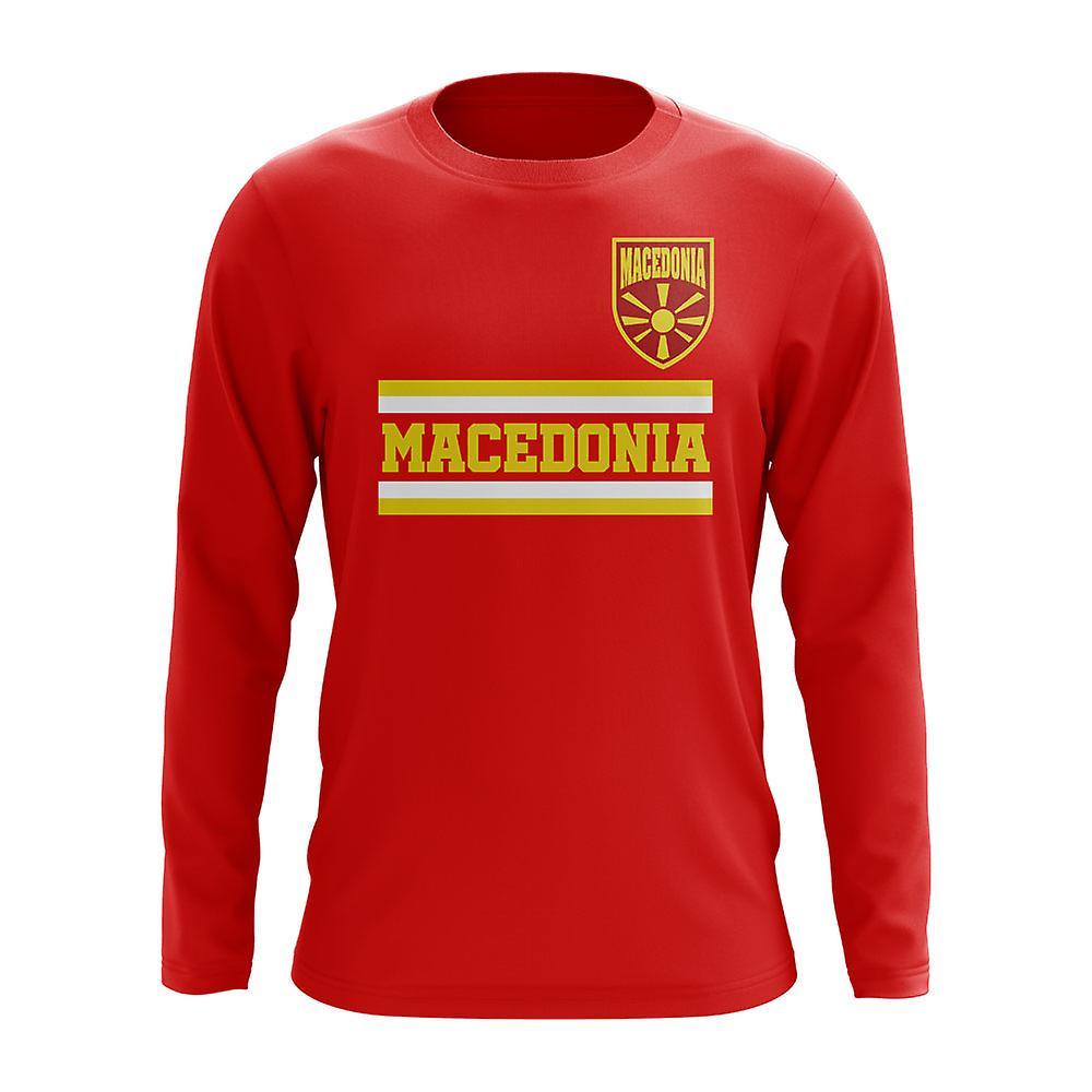 UKSoccerShop Macedonia Core Football Country Long Sleeve T-Shirt (Red) XLW