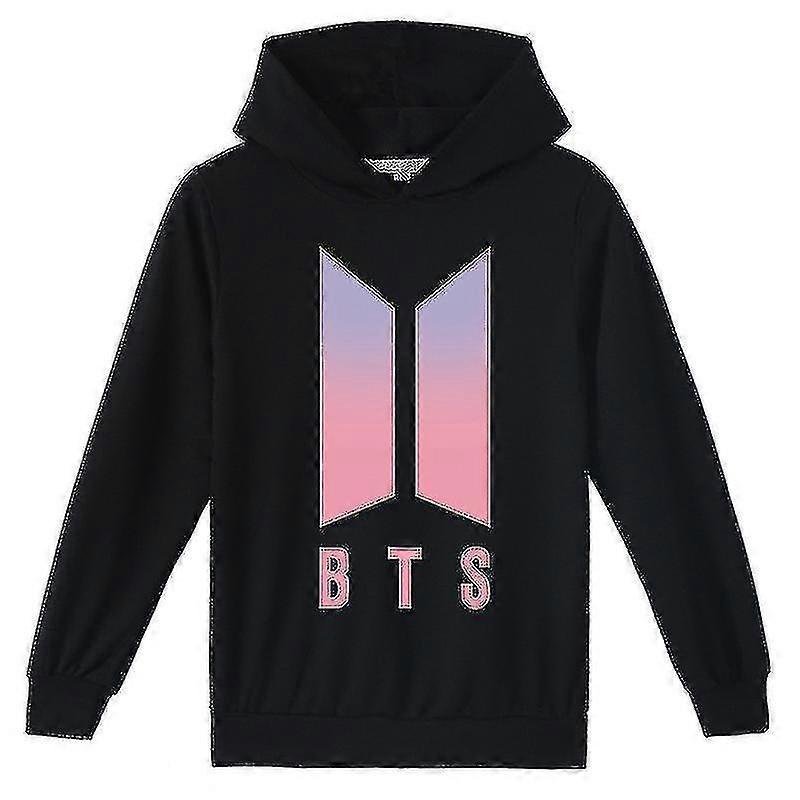 Unbrand Kpop Bts Unisex Hoodie Sweatshirt Pullover, Bts Hoodie black 160cm