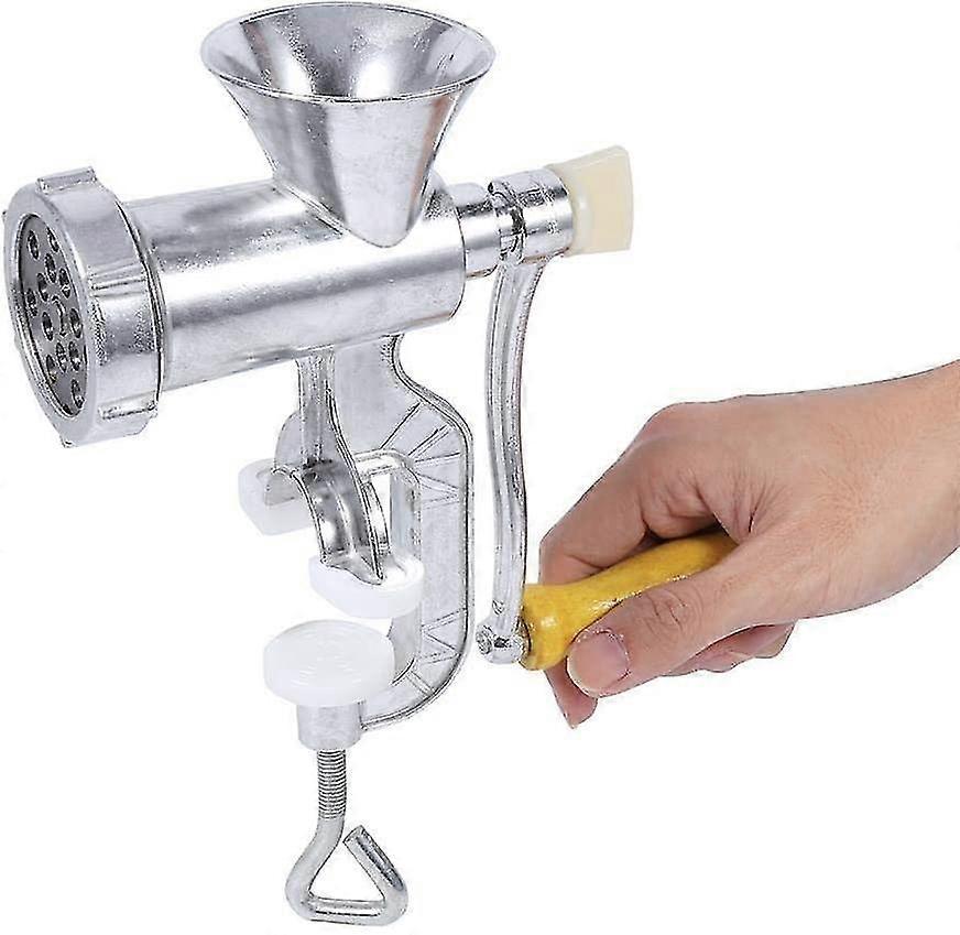 Zhenv Kitchen Grinder - Aluminium Alloy Hand Operate Manual Meat Grinder Sausage Beef Mincer Table Kitchen Home Tool