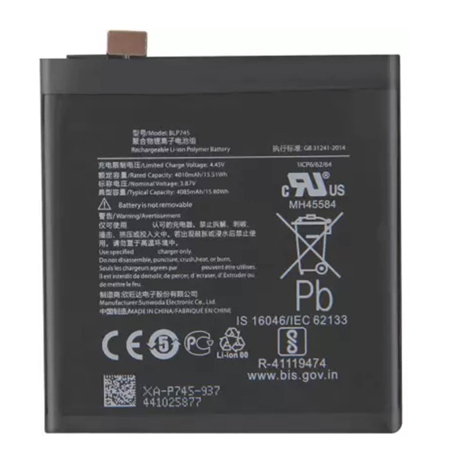 Clappio Internal Battery Oneplus 7T Pro 4085mAh 100% Compatible Replacement BLP745 Black