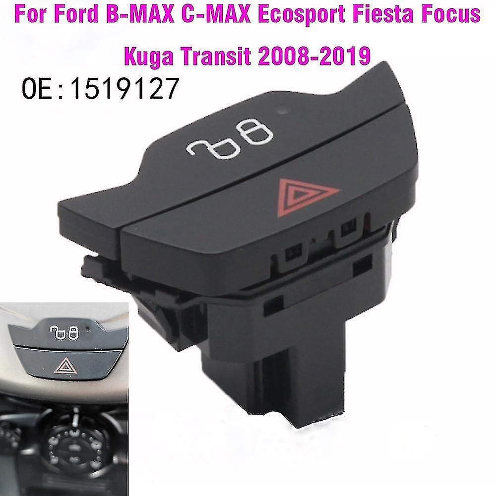 Jxlgv For Ford B-max C-max Ecosport Fiesta Focus Kuga Transit 2008-2019 Hazard Warning Light Button Lock Unlock Switch 1519127