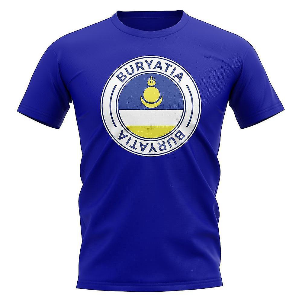 UKSoccerShop Buryatia Football Badge T-Shirt (Royal) Blue XL (45-48 inch)