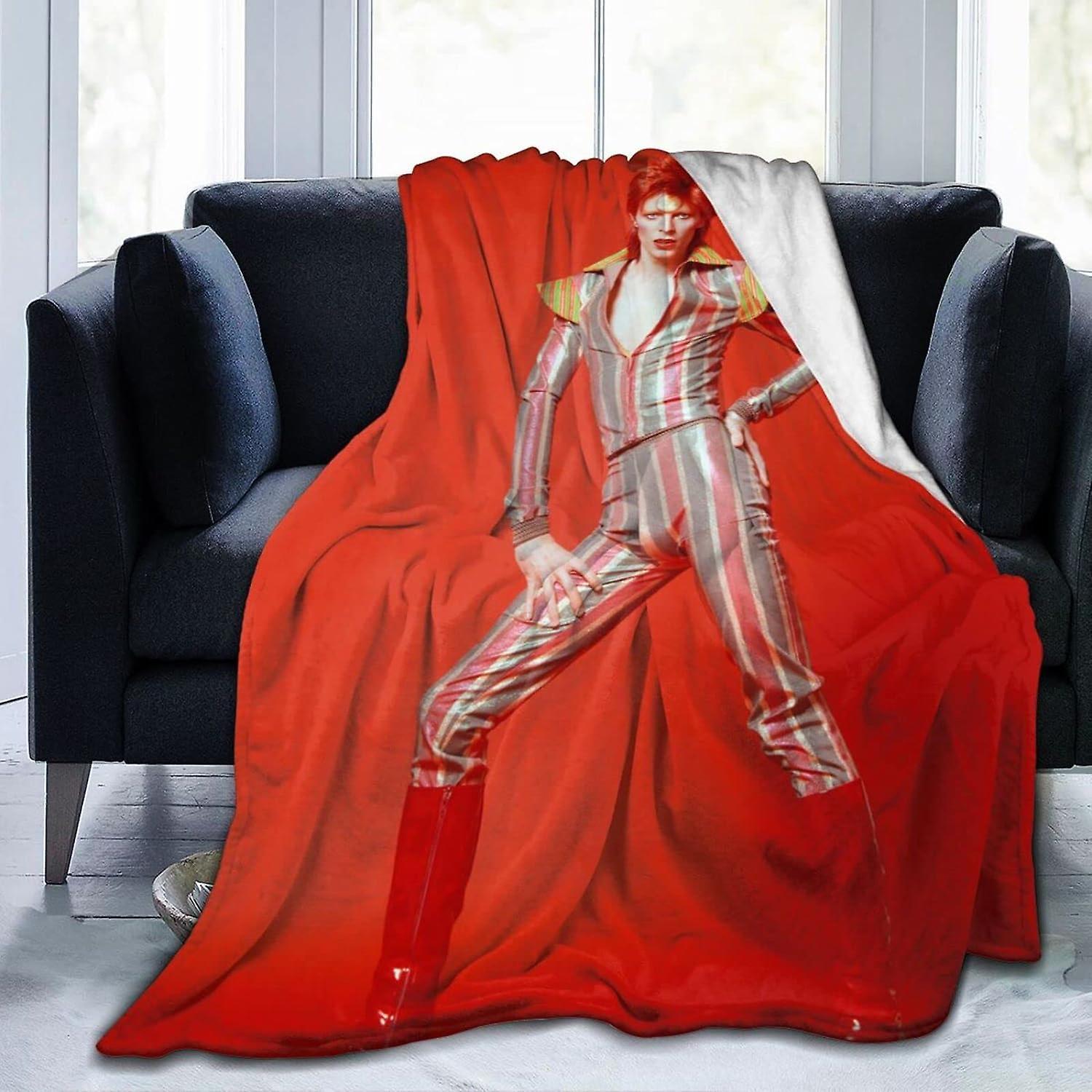 Kerota Flannel Throw Blanket David Bowie Large Wave Throw Blanket Super Soft Lightweight Blankets Washable for Bed Sofa 50x40in 125x100cm