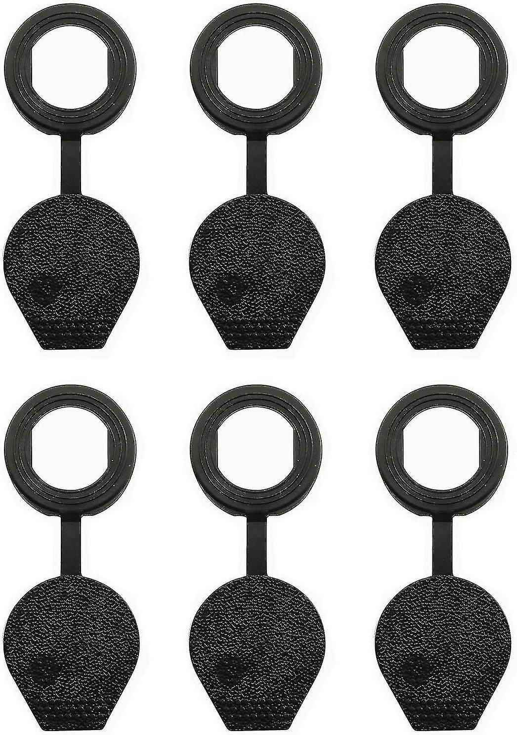 6pcs 22m Black Door Lock Dust Cover Rubber Waterproof Caps Prevent Dust, Enhance Cam Lock Life Plastic Material -ZHENV