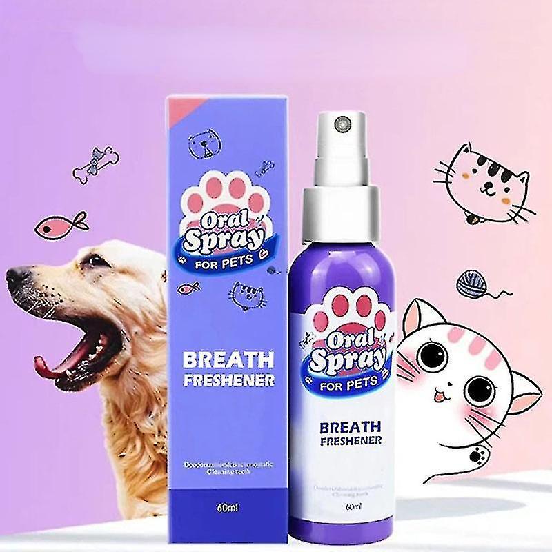 Tianzun Pet Spray Dog Oral Care 60ml Bad Breath Teeth Cleaning Breath Freshener Plaque Remover Cats Deodorant