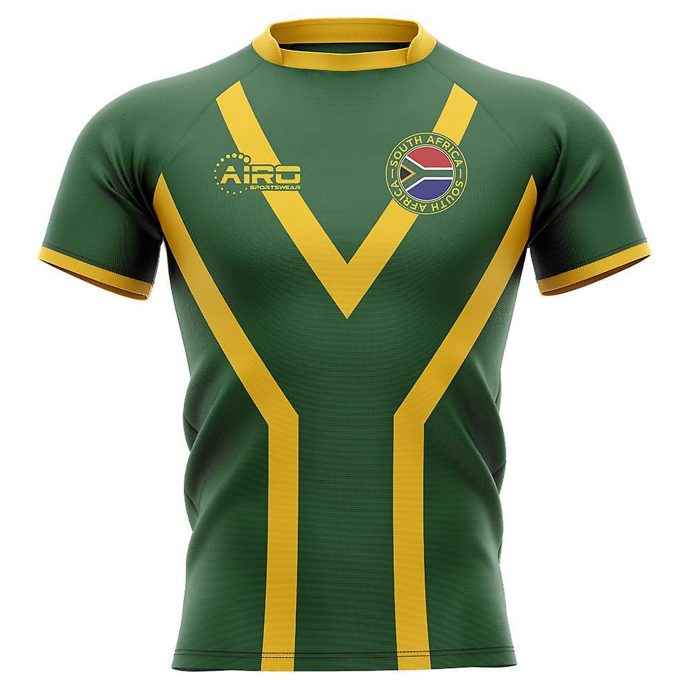 Airo Sportswear 2023-2024 South Africa Springboks Flag Concept Rugby Shirt - Adult Long Sleeve Green XXXL 54-56 inch Chest (136-148cm)