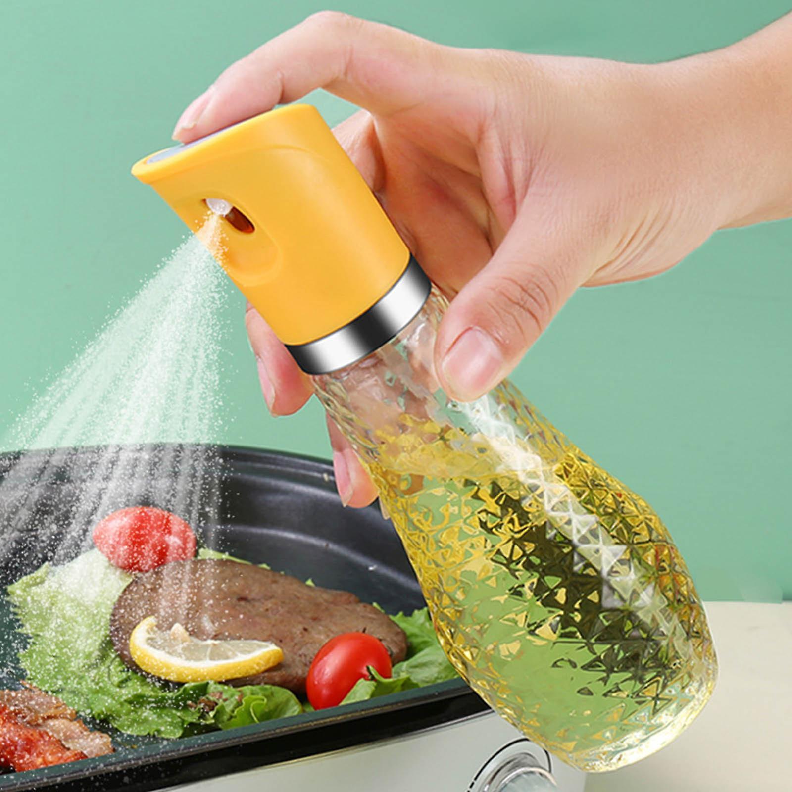 Gaoguang Oil Sprayer For Cooking Olive Oil Sprayer 260ml Glass Olive Oil Spray Bottle Kitchen Gadgets Accessories For Fryer Yellow