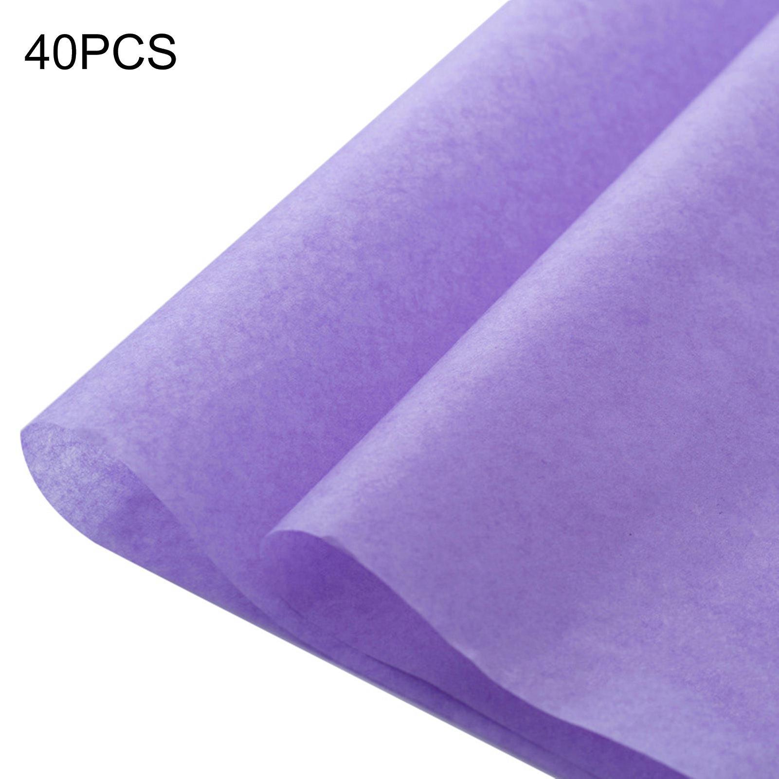 Reheyre 40Pcs/Set Tissue Paper Wear-resistant Multi-purpose Easy Matching Gift Wrap Tissue Paper For Flower Light Purple