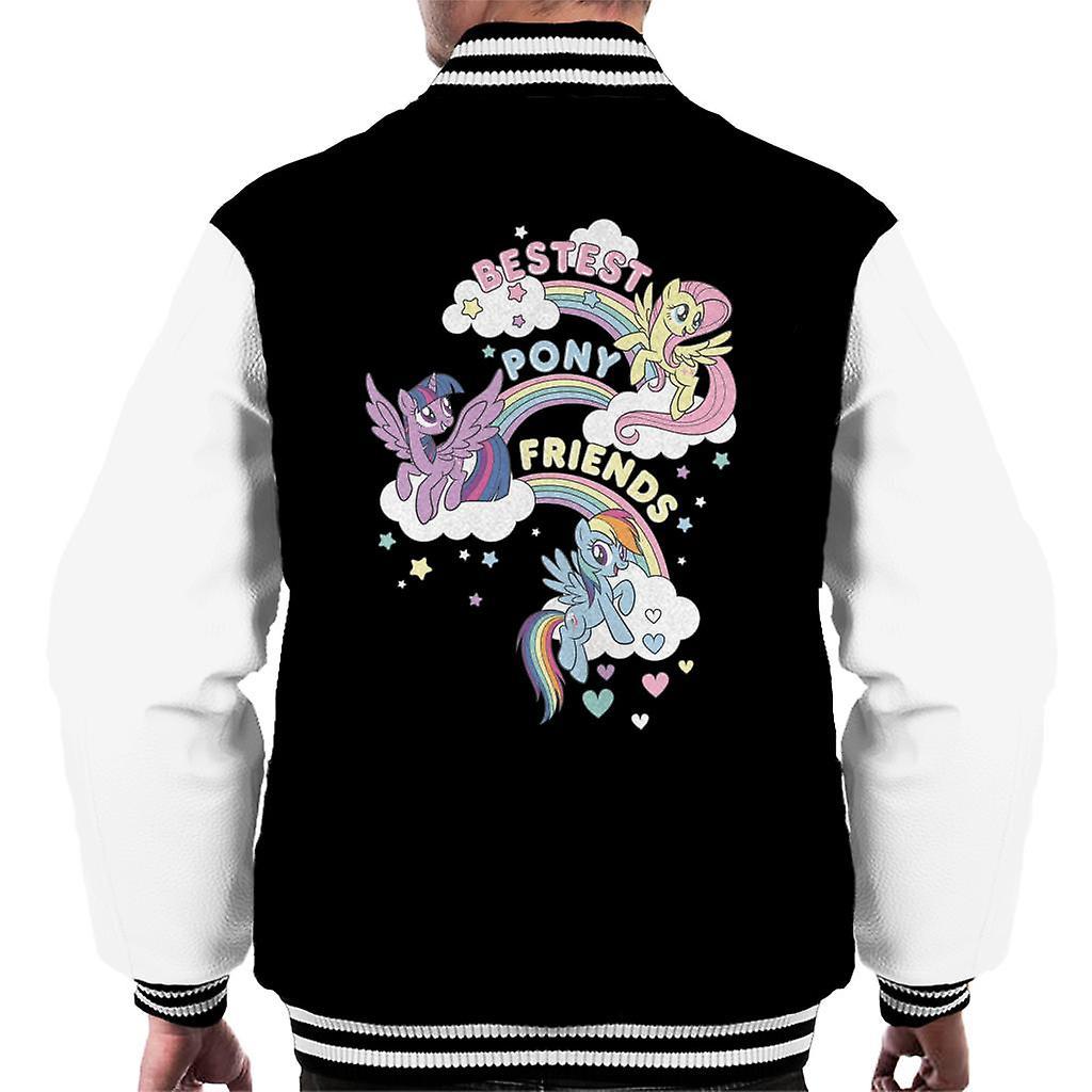 My Little Pony Bestest Pony Friends Men's Varsity Jacket Black/White Small