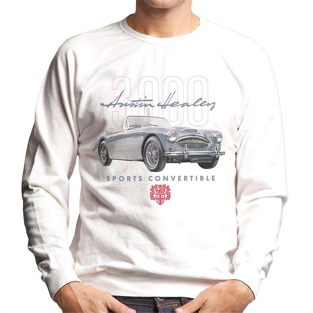 Austin Healey 3000 Convertible British Motor Heritage Men's Sweatshirt White X-Large