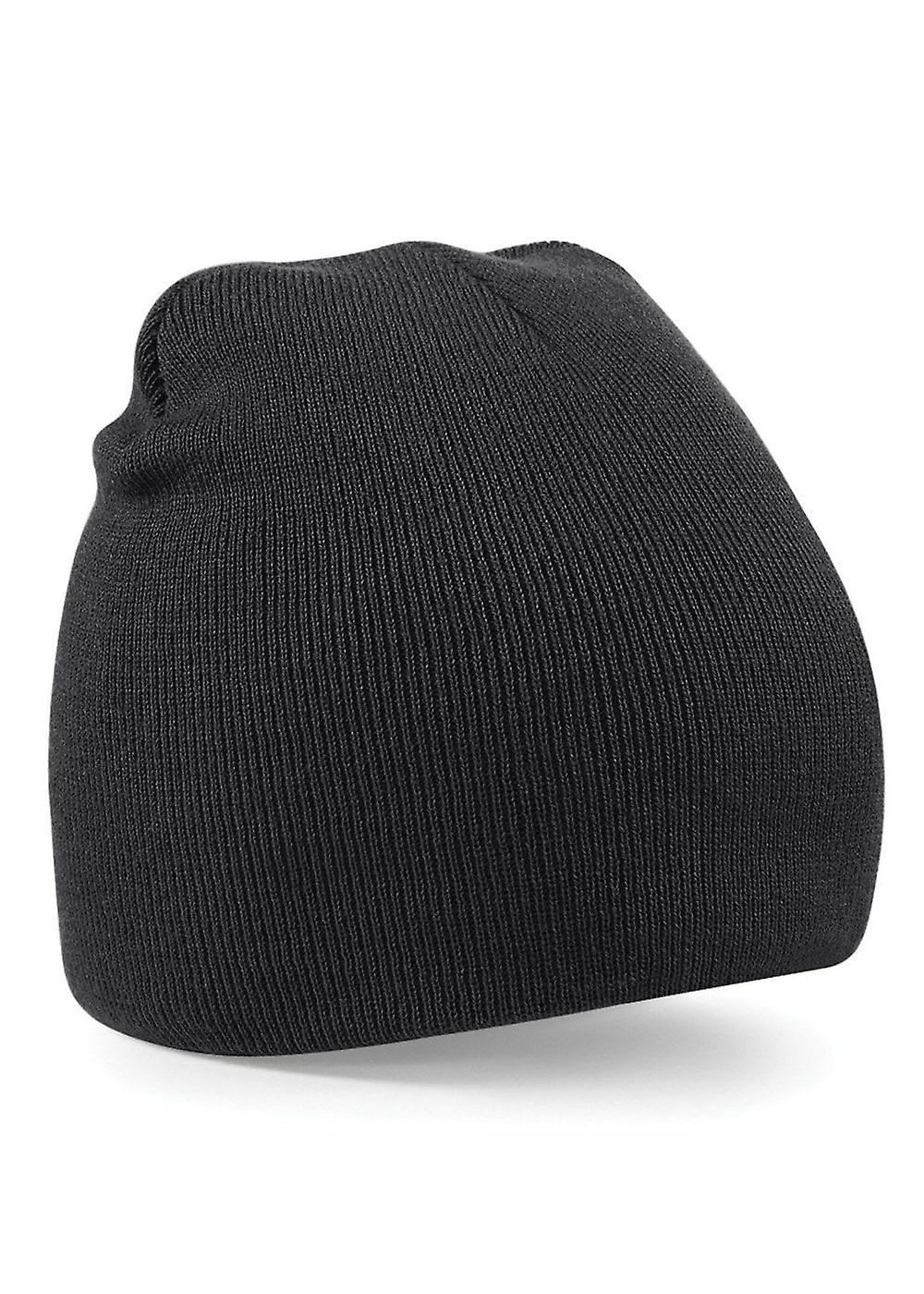 Women's Beechfield Two-Tone Pull-On Beanie B44 Black One Size