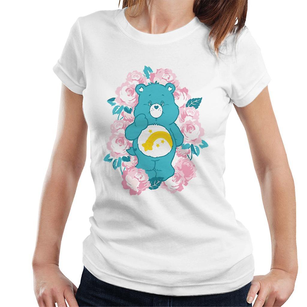 Care Bears Wish Bear Pink Flowers Women's T-Shirt White Small