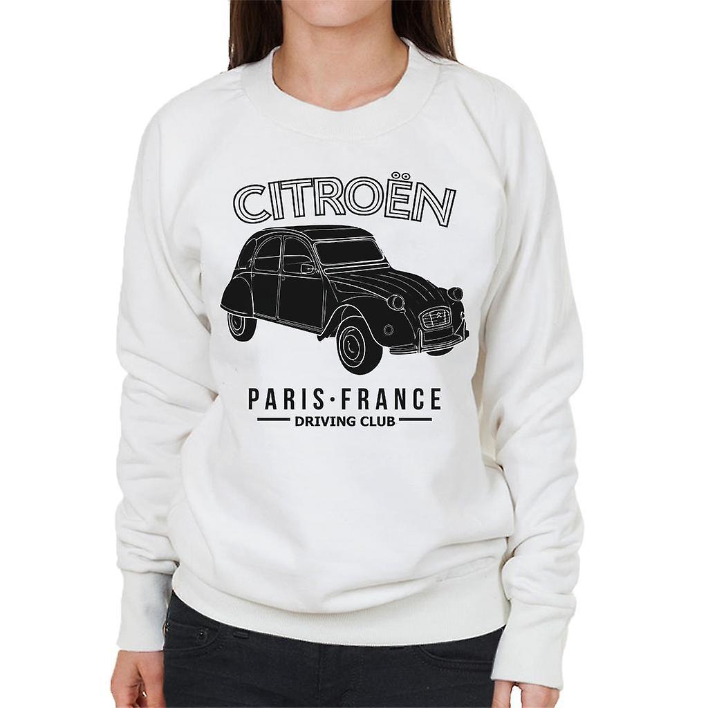 Citro�n Citroen Driving Club Black 2CV Paris France Women's Sweatshirt White Medium