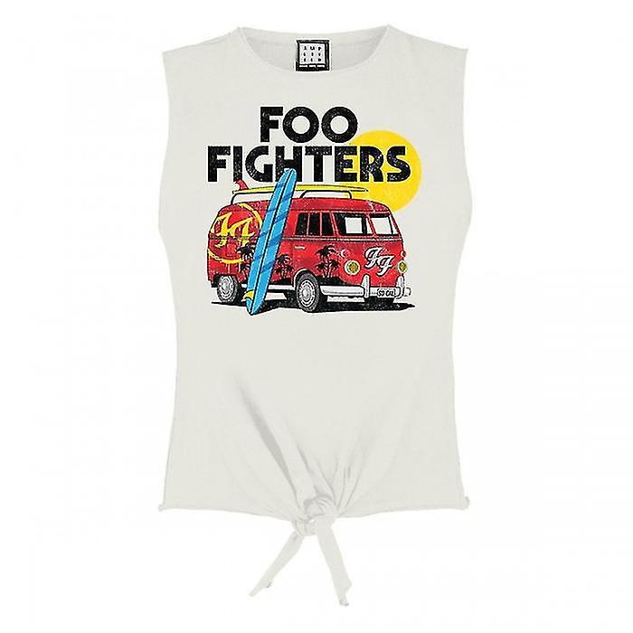 Amplified Womens/Ladies Camper Van Foo Fighters Vintage Crop Top White M