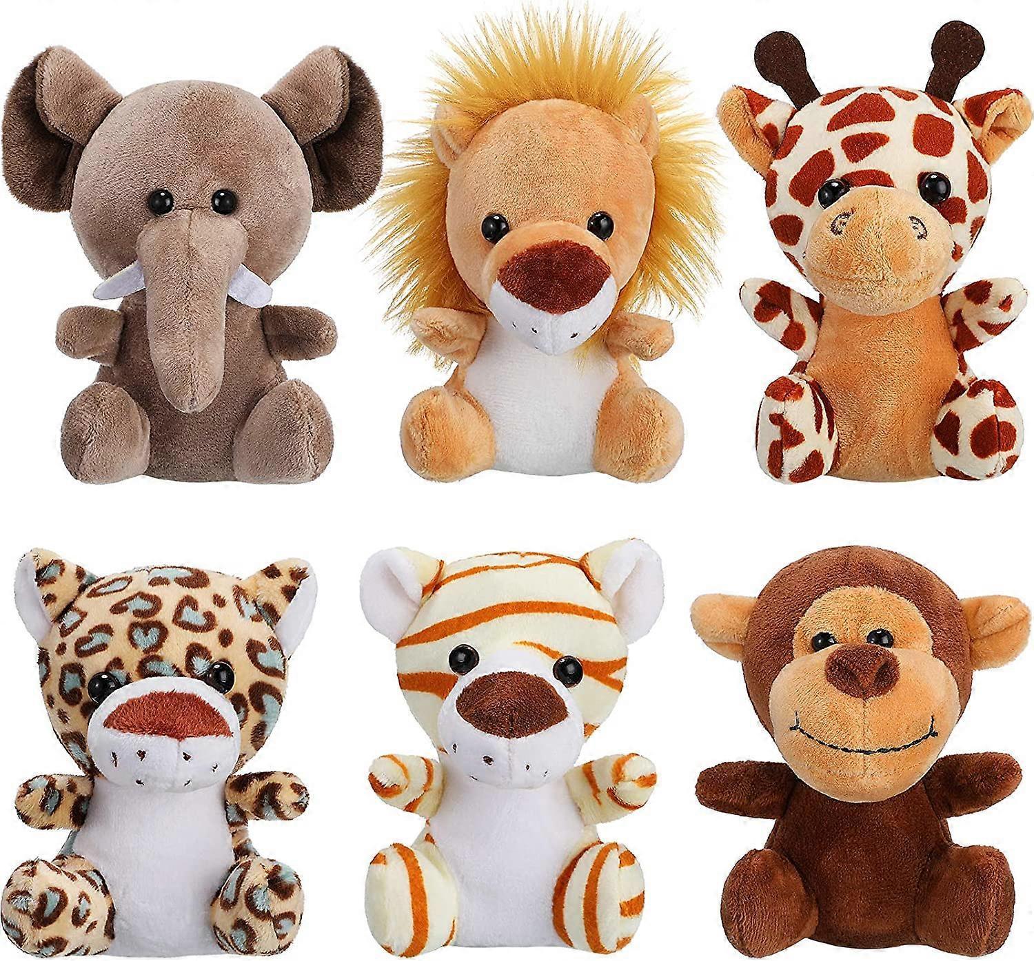 Liangnv 12 Pieces Mini Stuffed Forest Animals Jungle Animal Plush Toys in 4.8 Inch Cute Plush Elephant Lion Giraffe Tiger Plush for Animal Themed P...