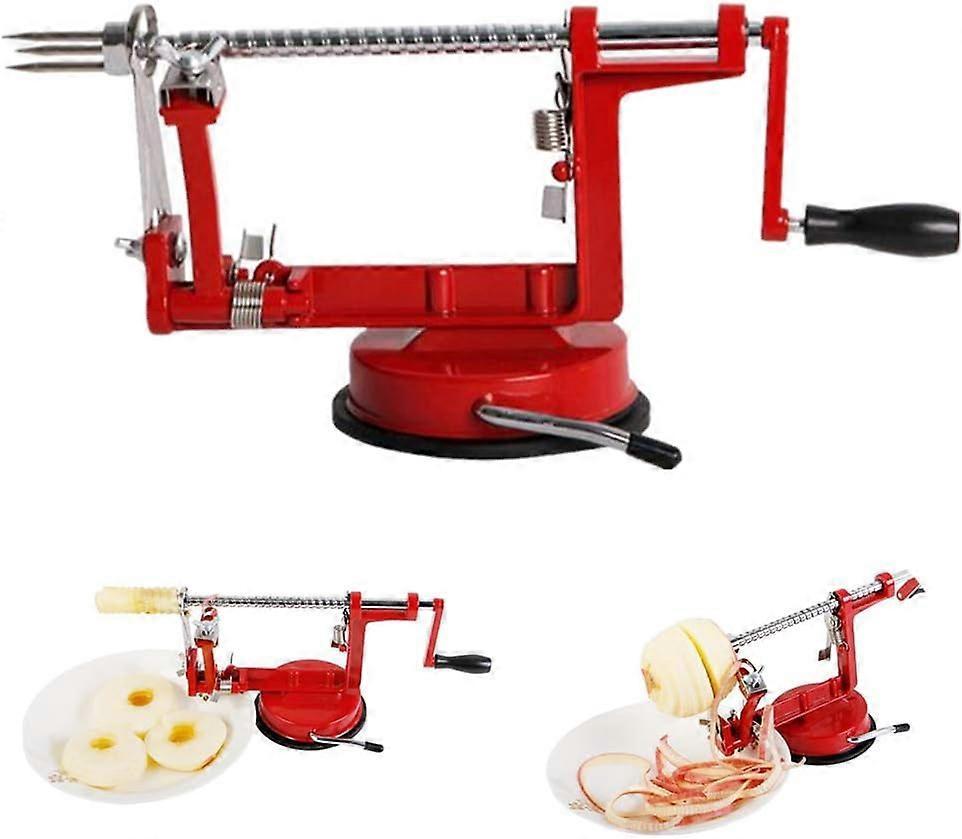 Elrachen Apple Peeler Corer Slicer 3 In 1 Stainless Steel Apple Corer Slicer Peelers with Suction Base Durable Spiral Multicolor Apple Peelers Slic...