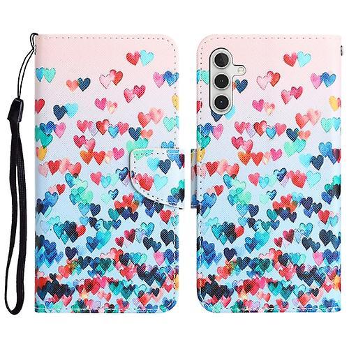 Mycase For Samsung Galaxy S23 Fe 5g Colored Drawing Leather Phone Case Heart