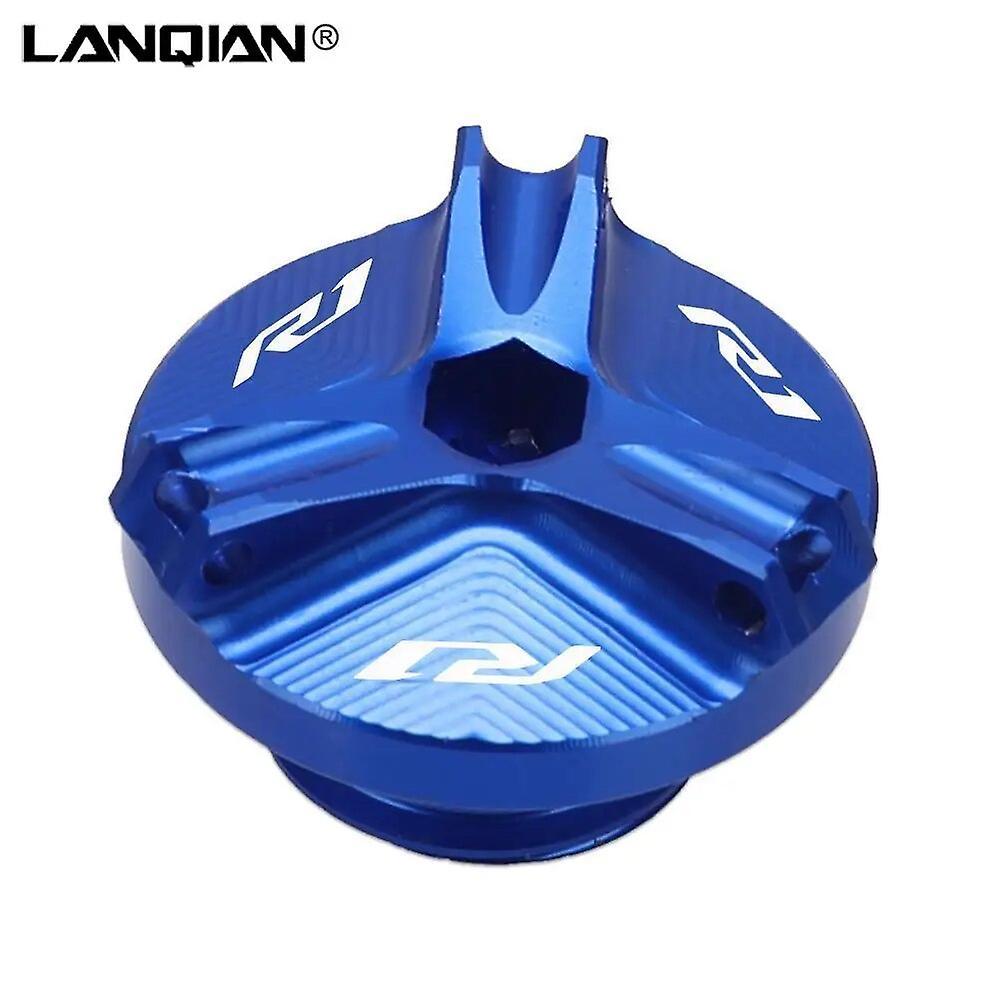 Begleri Motorcycle Aluminum Engine Plug Cap Oil Filter Cover For Yamaha Yzf-r1 2003 2004 2005 2006 2007 2008 2009 2010 2011 2012 blue