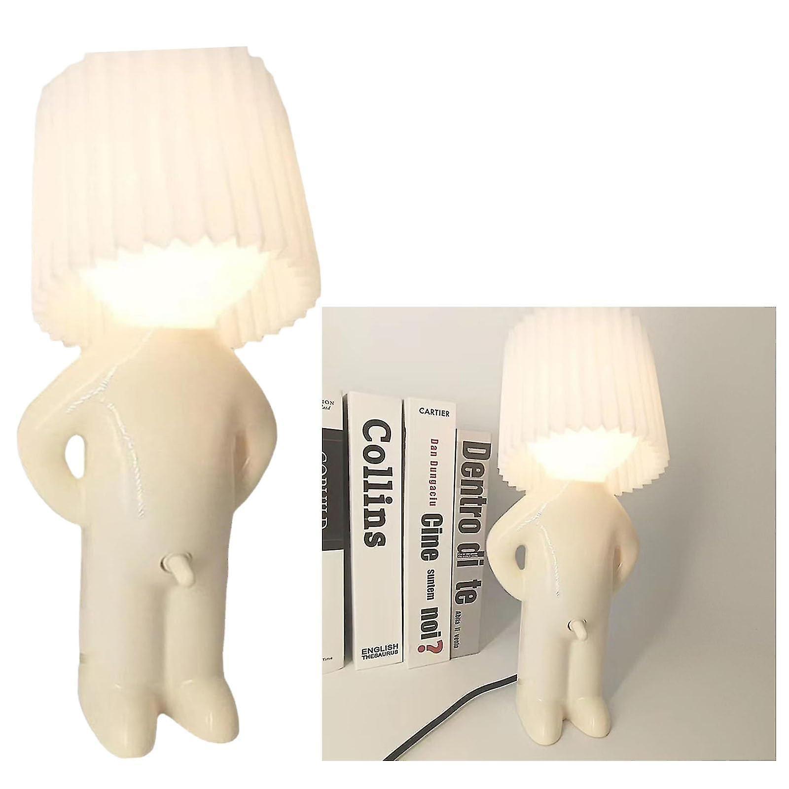 Xmaid Shy Man Lamp, Naughty Boy Creative Desk Lamp A Little Desk Shy Man Lamp White