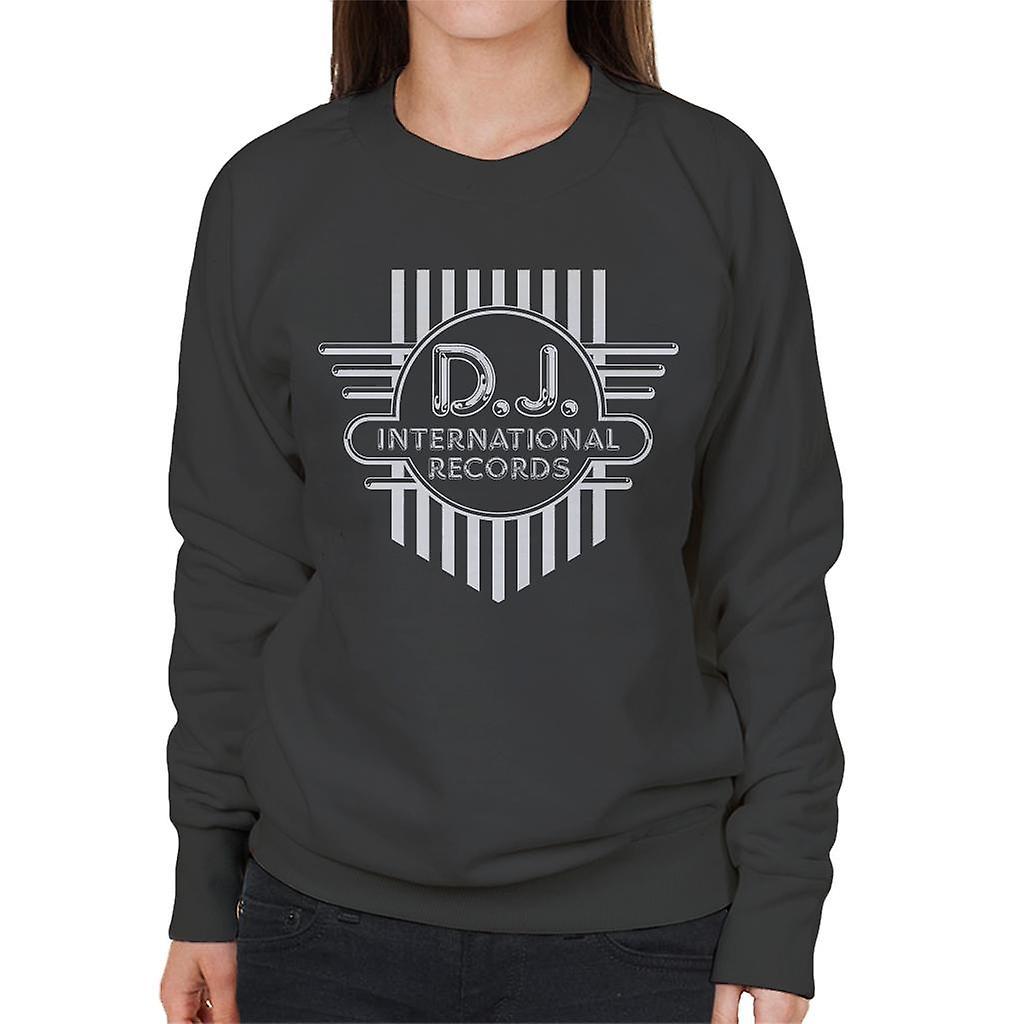 DJ International Records Cross Logo Women's Sweatshirt Charcoal X-Large