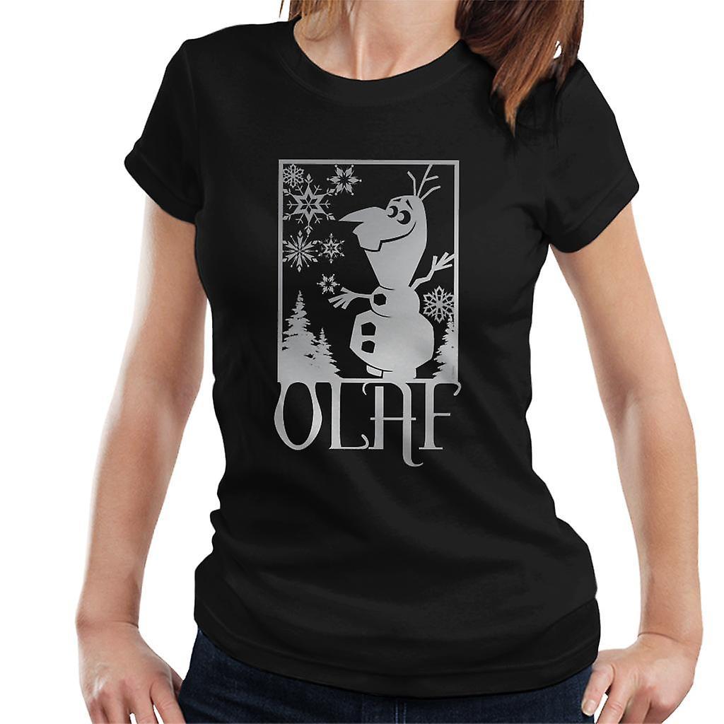 Disney Frozen Olaf Snowflakes Women's T-Shirt Black Small