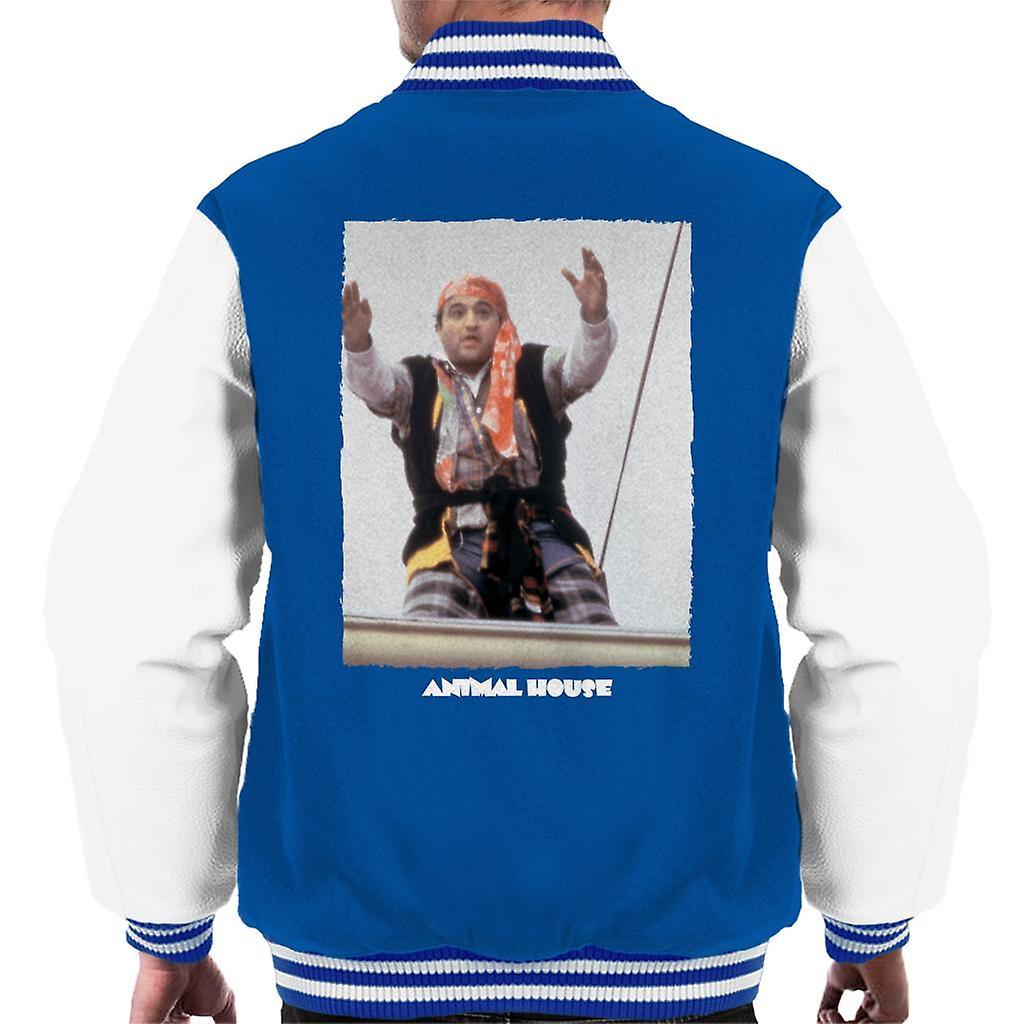 Animal House John Bluto Blutarsky As A Pirate Men's Varsity Jacket Royal/White X-Large