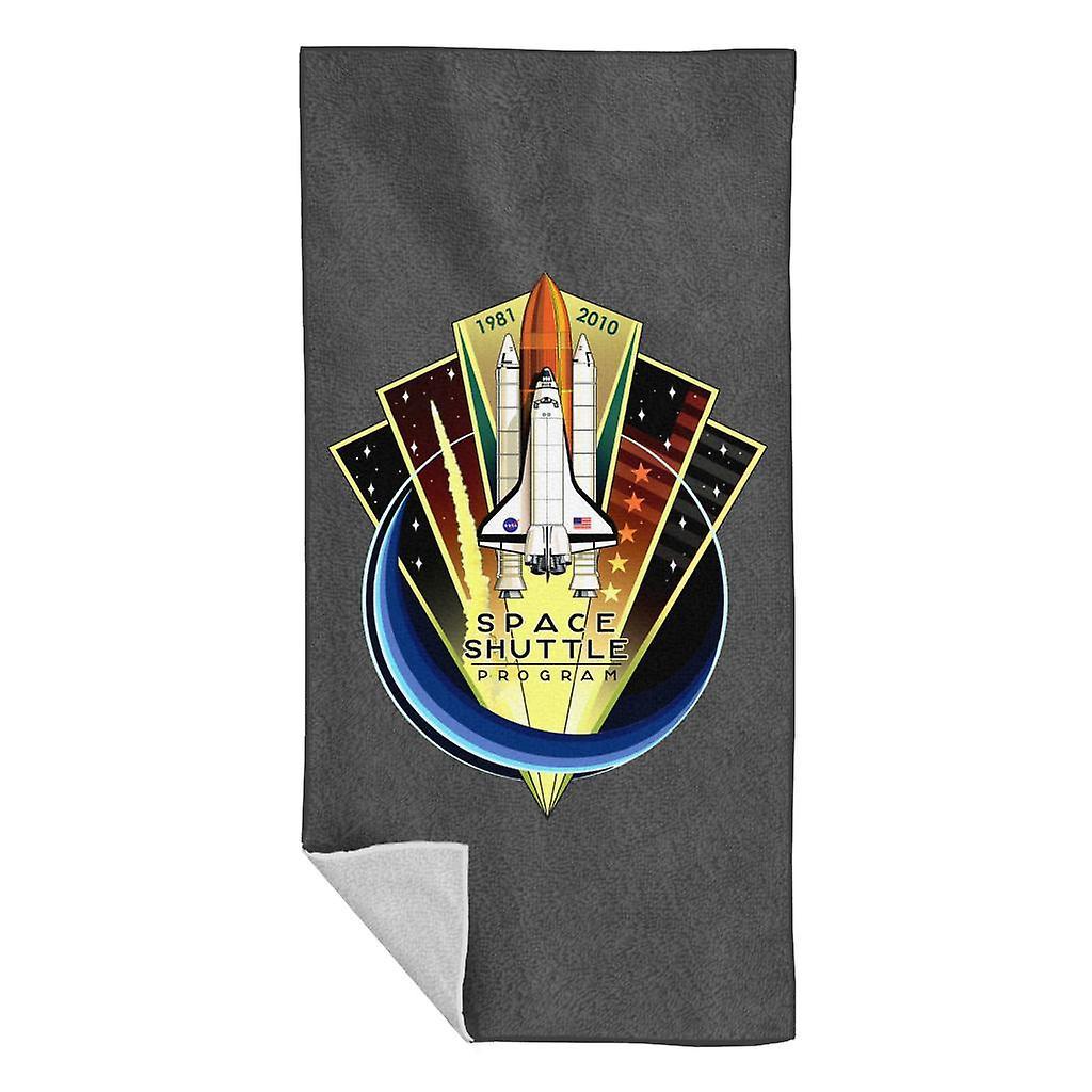 NASA Shuttle Program Commemorative Emblem Beach Towel Charcoal 70 x 140cm