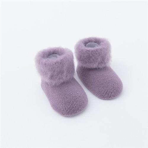 Slowmoose Winter Thick Warm Cotton Socks For Baby / Purple 6M