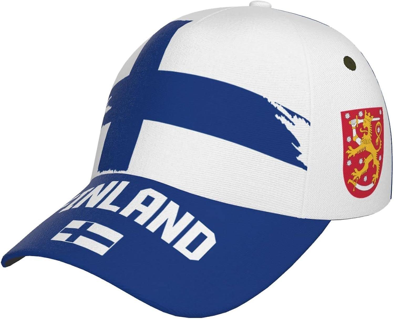 Kerota Finland Flag Cool Finns Baseball Cap 3D Full Print Adult Unisex Adjustable Hat Soccer Patriotic Caps bm-5402 color731