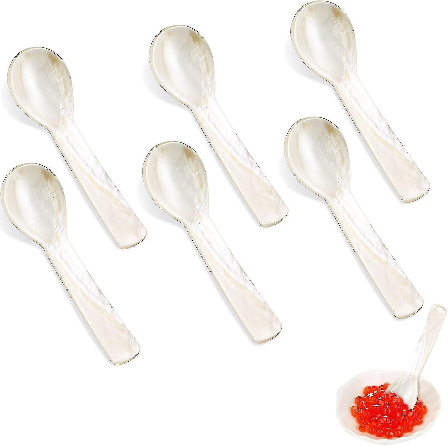 Guangzhou Yunlong Trading Co., Caviar Spoons Mother Of Pearl Mop Caviar Spoons With Hand Craft W Round Handle For Caviar, Egg, Ice