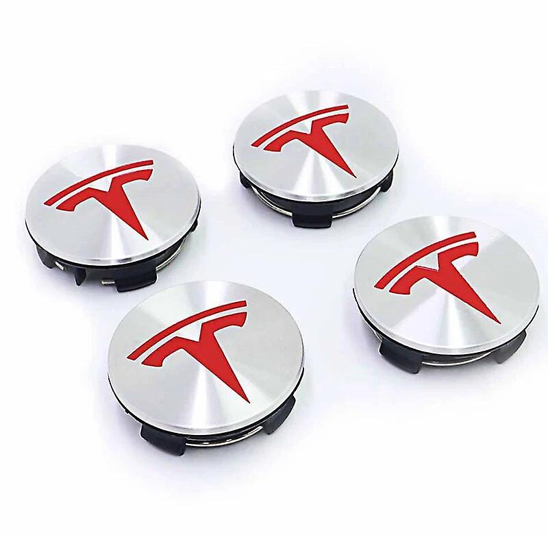 Motor Vehicle Wheel Parts For Tesla Model 3 Model S Model X Accessories Car Wheel Cap Abs Wheel Center Cap Silicone Nut Silver red