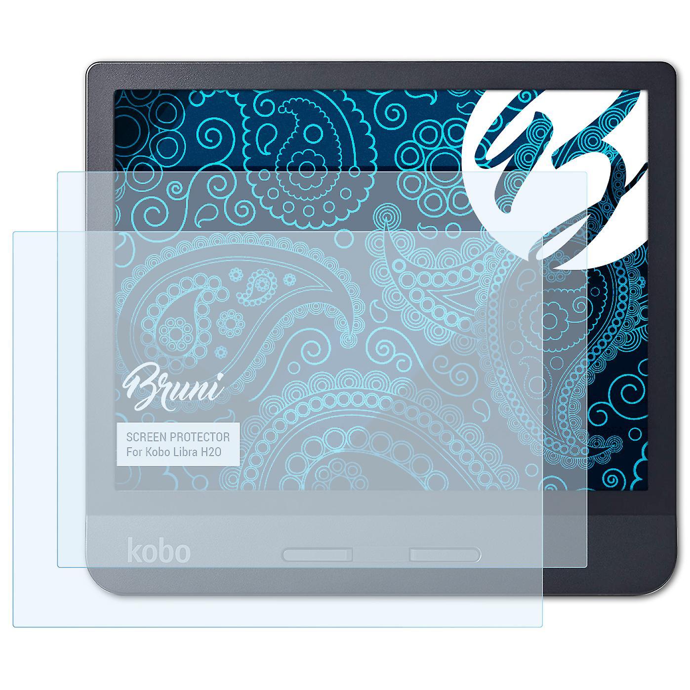 Bruni 2x protective film compatible with Kobo Libra H2O film clear