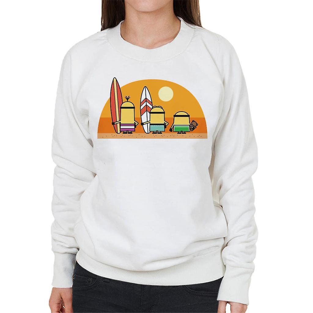 Despicable Me Minions Surfing Sunset Women's Sweatshirt White XX-Large