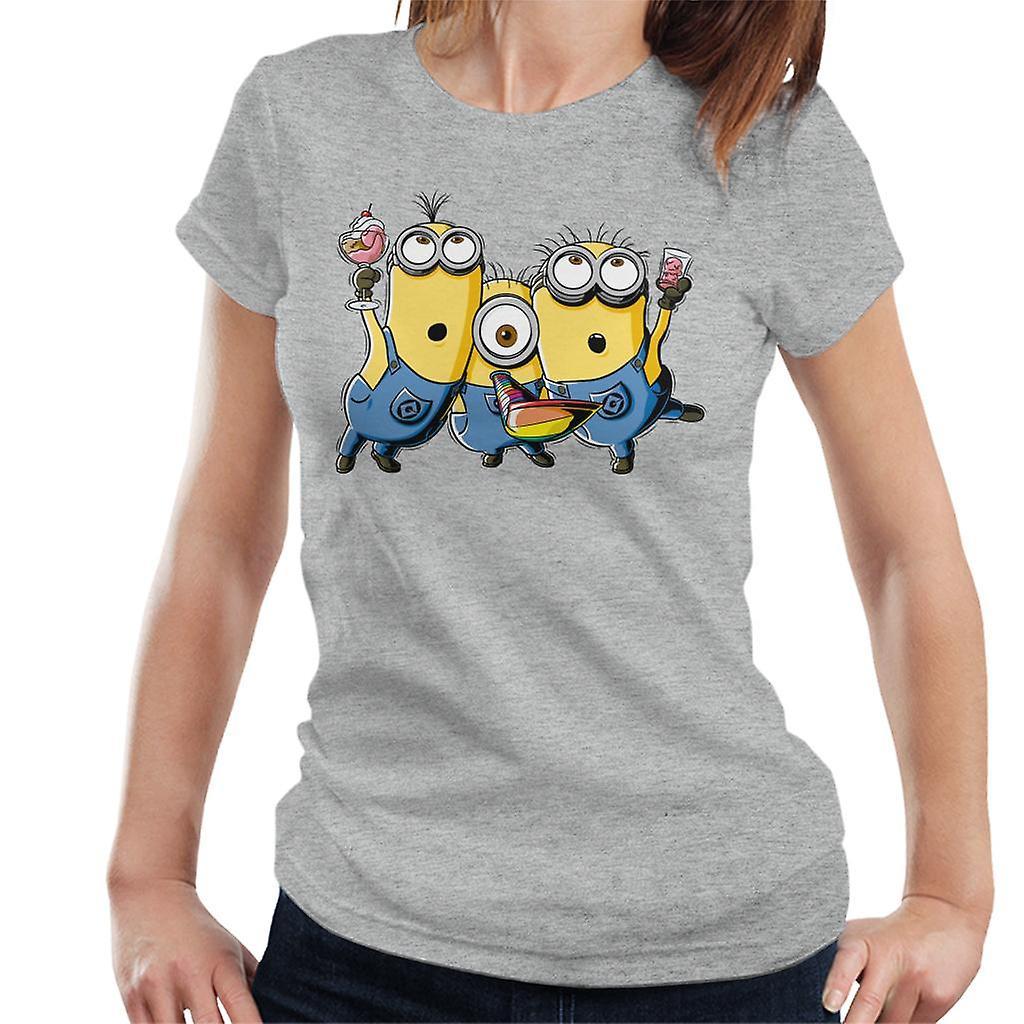 Despicable Me Minions Party Women's T-Shirt Heather Grey Medium