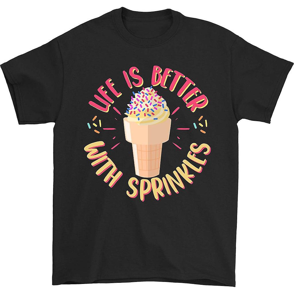 HISHARK Life is Better With Sprinkles T-shirt Black L