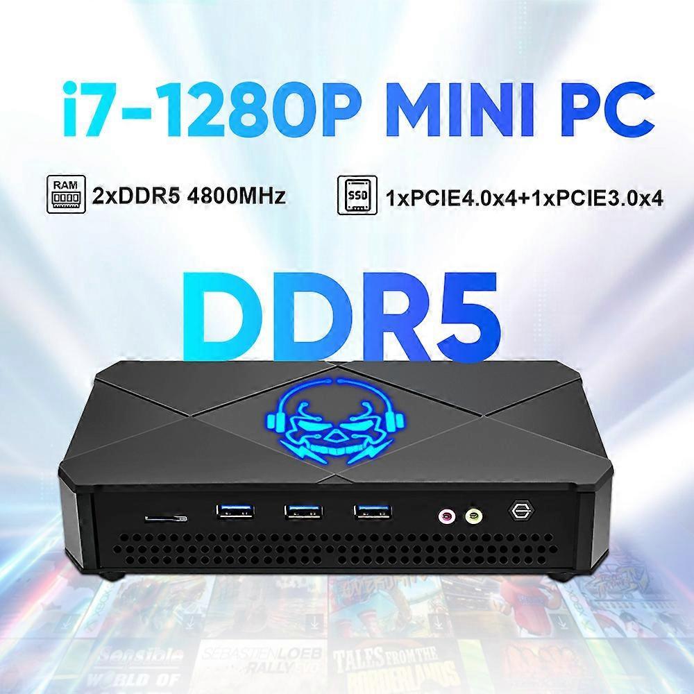 Carrep Mini Pc Gamer I7 1280p 14 Cores 20 Threads Windows 11 Nuc Mini Gaming Computer Dual Ddr5 Pcie4.0 Ssd 3x4k Uhd Htpc Wifi6 16GDDR5 500G PCIe4....