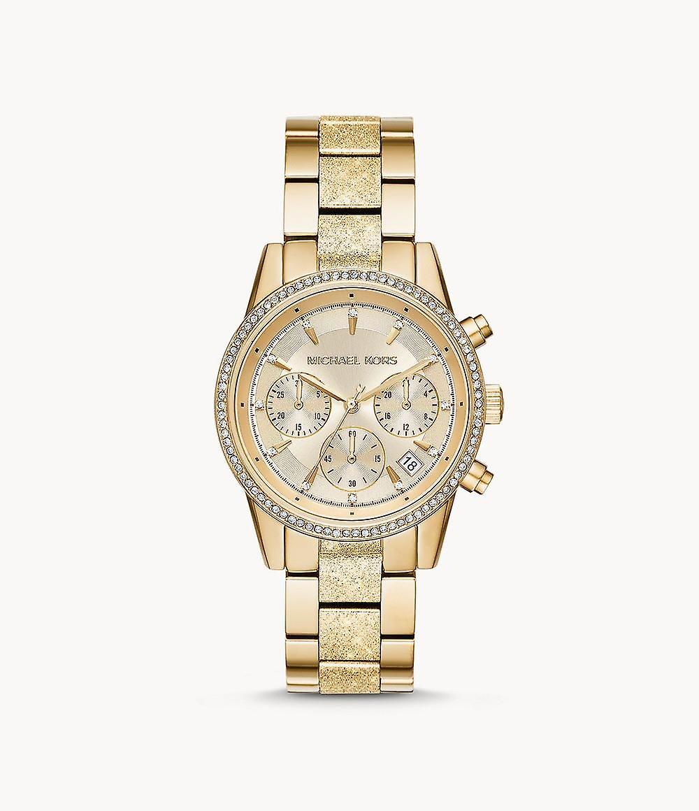 Michael Kors MK6597 Women’s Ritz Chronograph Gold-Tone Steel Watch