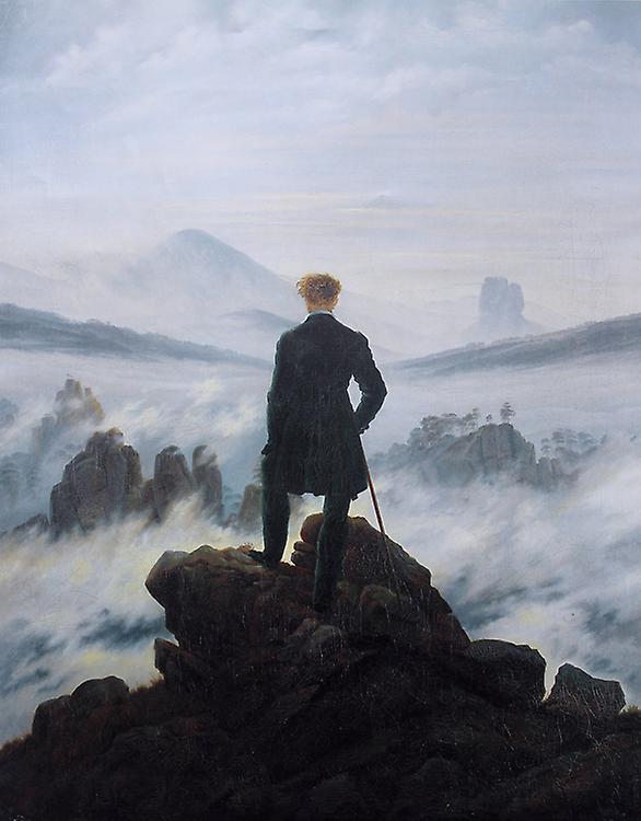 iEnjoy Wanderer Watching A Sea of fog, Caspar David Friedrich, 50x40cm