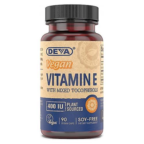 Deva Vegan Vitamins Vegan Natural Vitamin E,400 IU ,mixed Tocopherols 90 Vcaps (Pack Of 1)