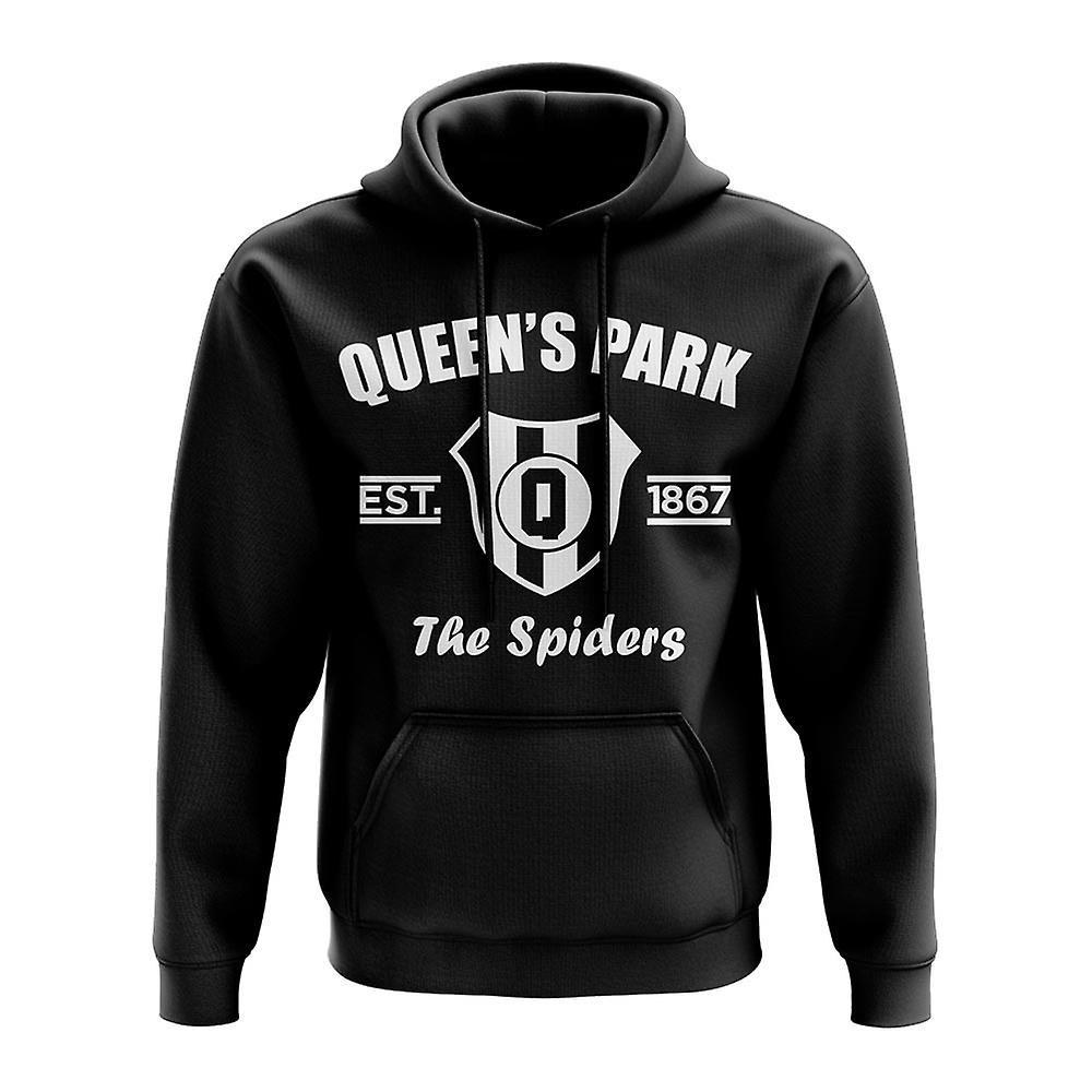 UKSoccerShop Queens Park Established Hoody (Black) Womens XS (Size 8 - 30 inch Chest)