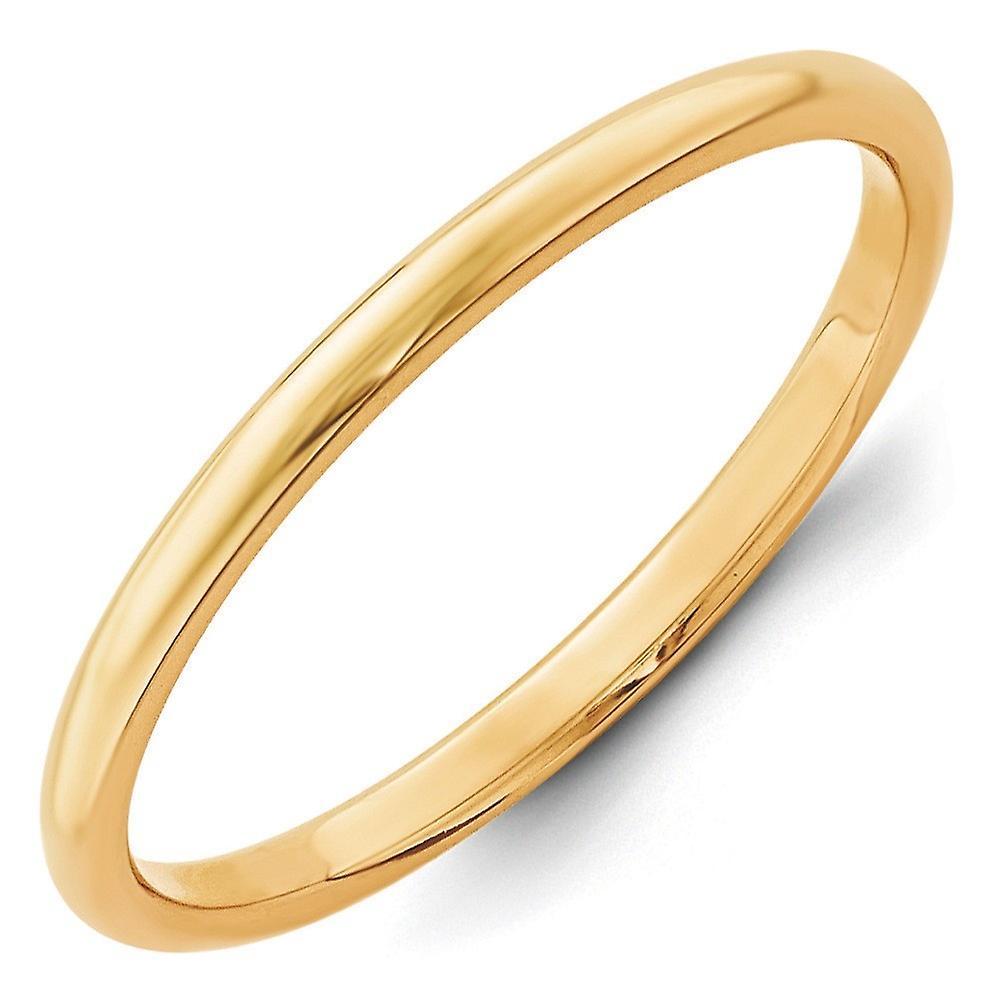 JewelryWeb 14k Yellow Gold Solid Polished Engravable 2mm Half Round Band Ring Jewelry for Women - Ring Size: 4 to 14 11