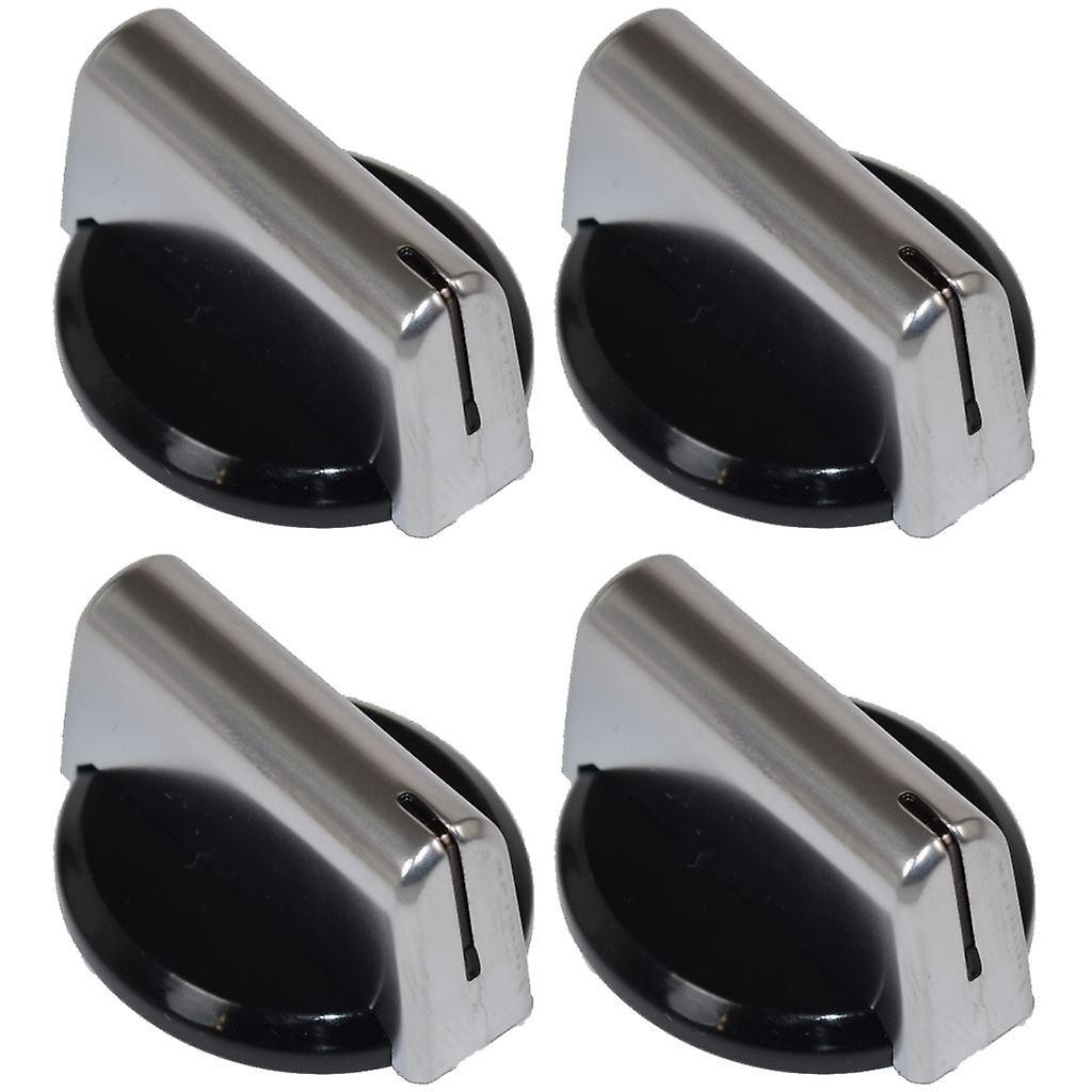 Ufixt Baumatic Compatible Replacement Black Silver Oven Cooker Hob Control Knob Pack of 4