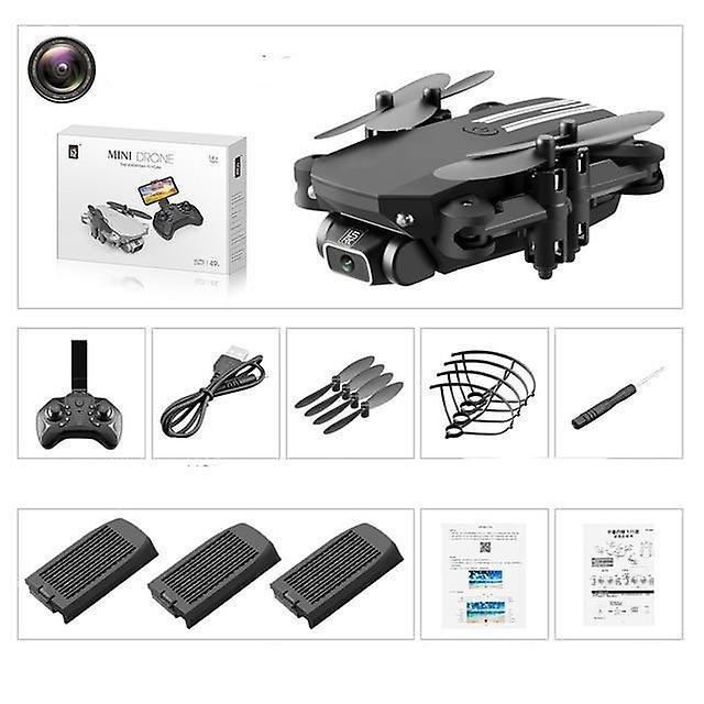 Slowmoose Mini Drone - 0.3mp/5.0mp/4k Hd Camera And Led Lights 480P Black 3B Box