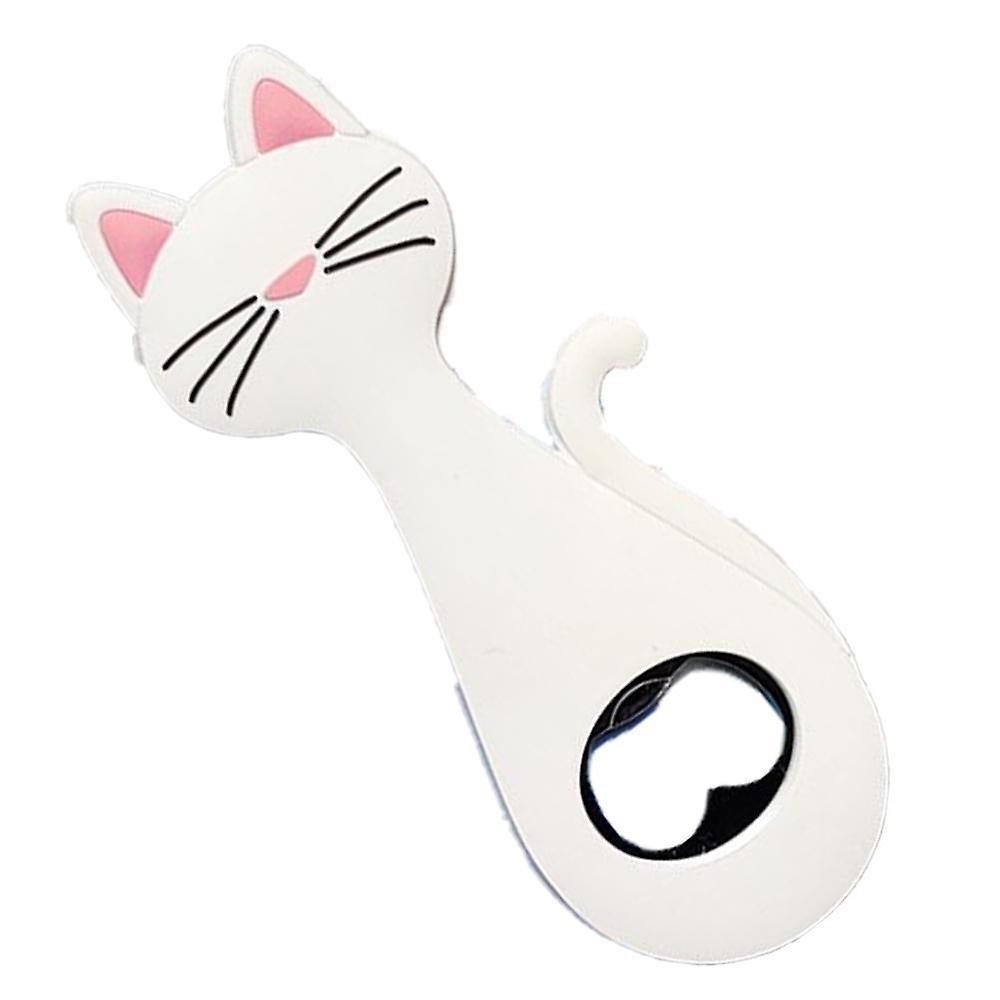 Yeye Cat White Bottle Opener Refrigerator Stickers Creative Animal Beer Bottle Opener Magnetic Household