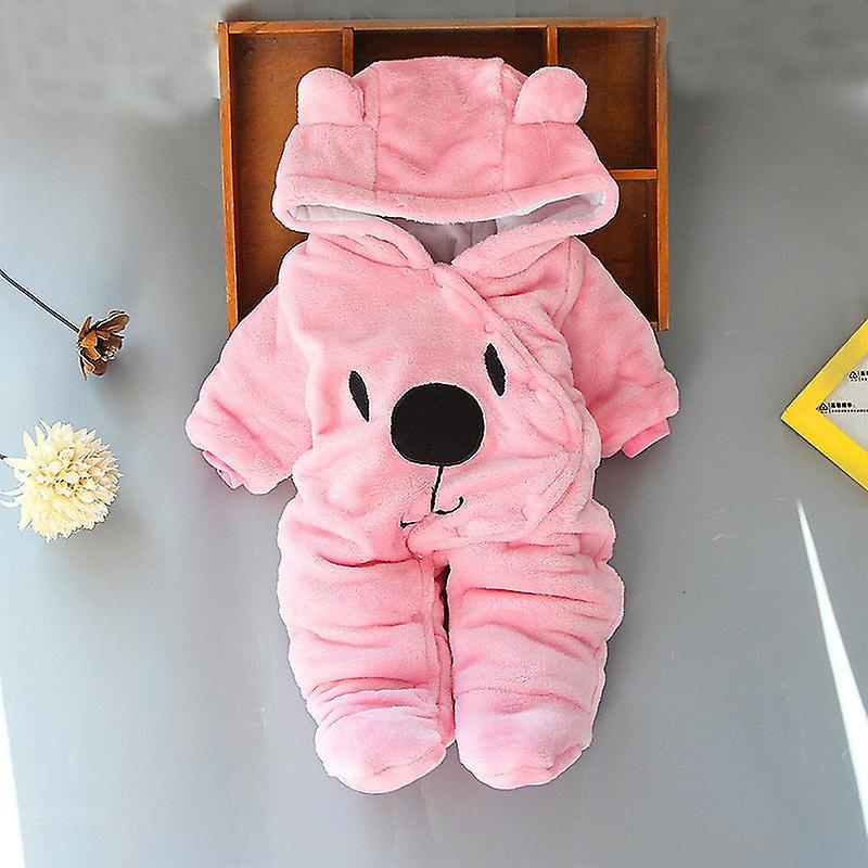 Slowmoose Baby / Cartoon Bear Jumpsuit, Cute Winter Clothing Pink-173 Newborn