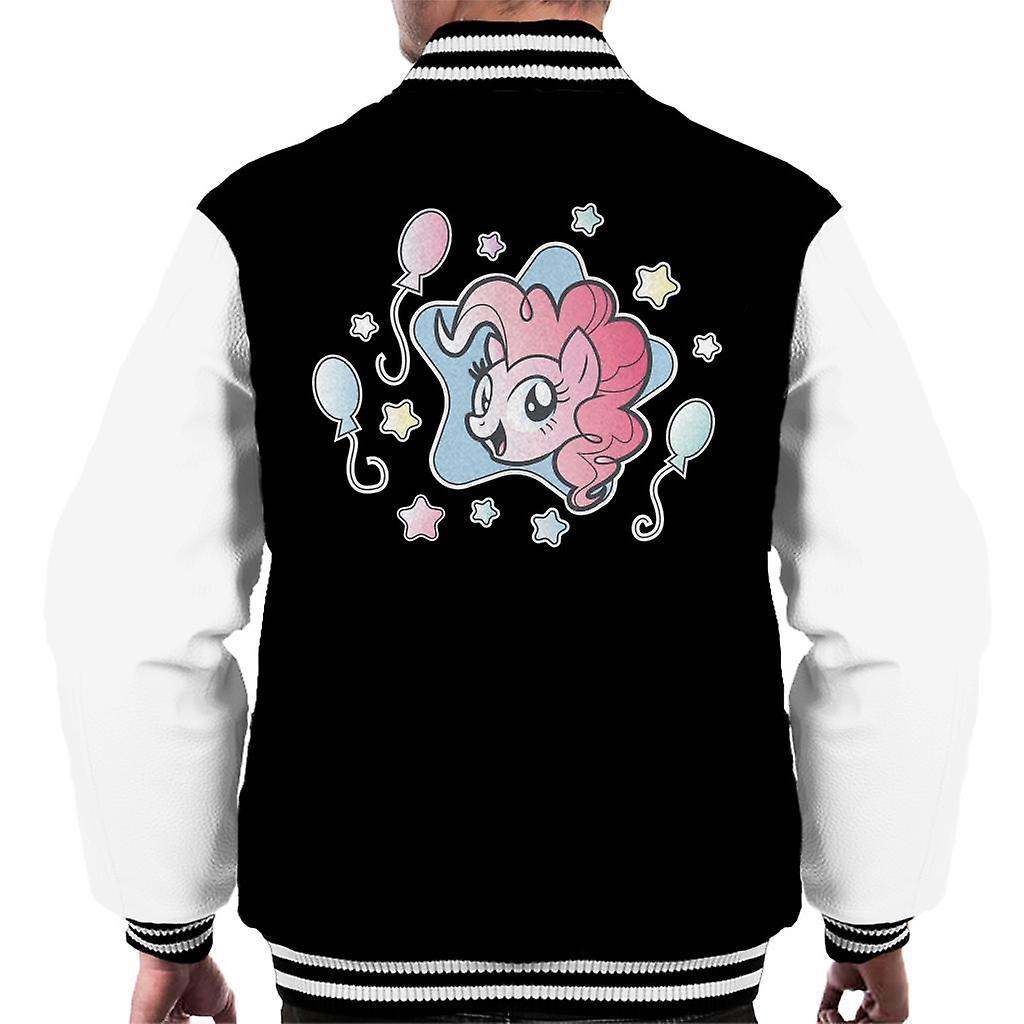 My Little Pony Pinkie Pie Balloons And Stars Men's Varsity Jacket Black/White Small